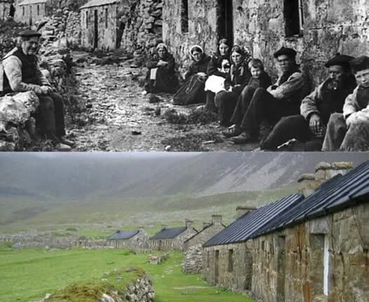Hirta Island, Scotland. In 1861, settlers built sixteen single-story cottages with chimneys and slate roofs. The residents called it the ‘main street.’ Crofting was the way of life. The place had been inhabited for more than 2000 years until it was eventually abandoned in 1930.